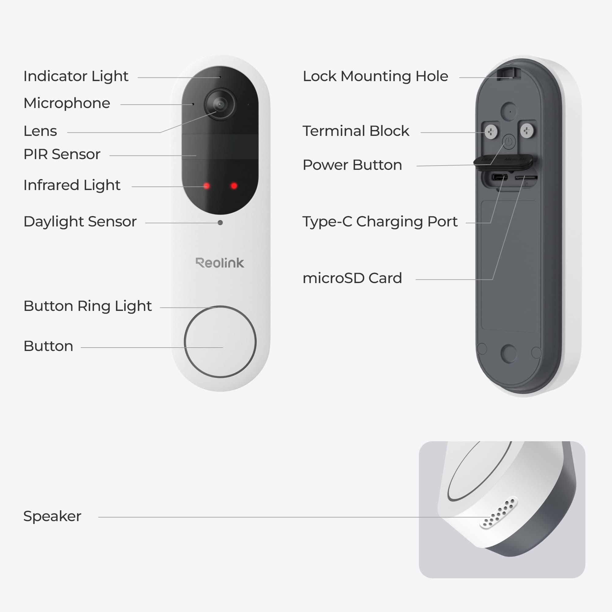 Reolink D340B WiFi Doorbell met accu Wit