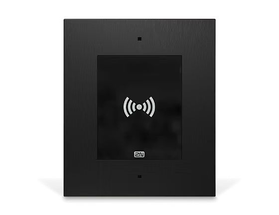 2N Access Unit 2.0 Multi-frequentie RFID kaartlezer met zwart inbouwframe recht