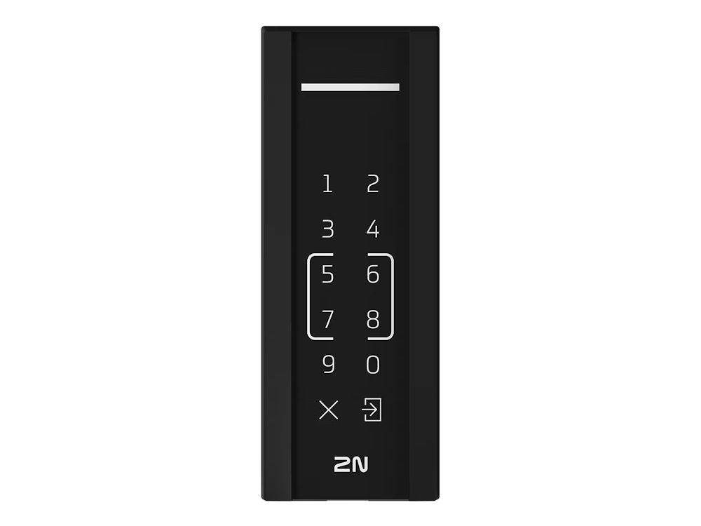 Voorkant van de 2N Access Unit M Touch Keypad en RFID kaartlezer voor toegangscontrole
