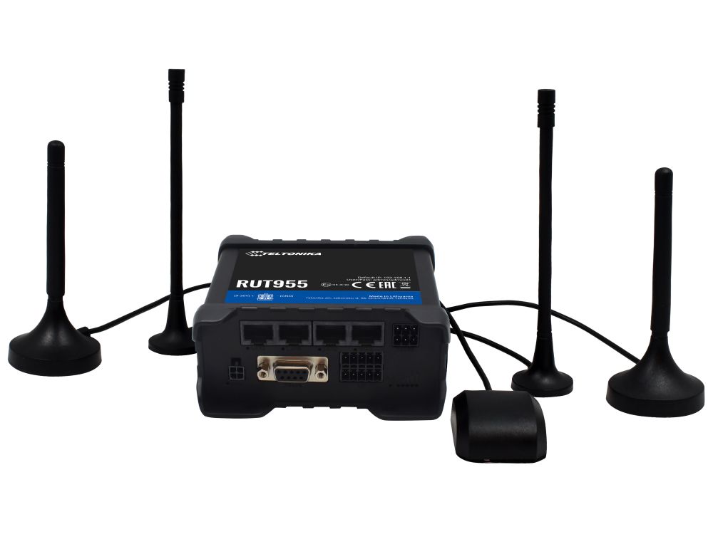 【美品】TELTONIKA RUT955産業用4G/LTEセルラールーター Teltonika RUT955 4G LTE Router Inclusief DIN-rail beugel en GPS
