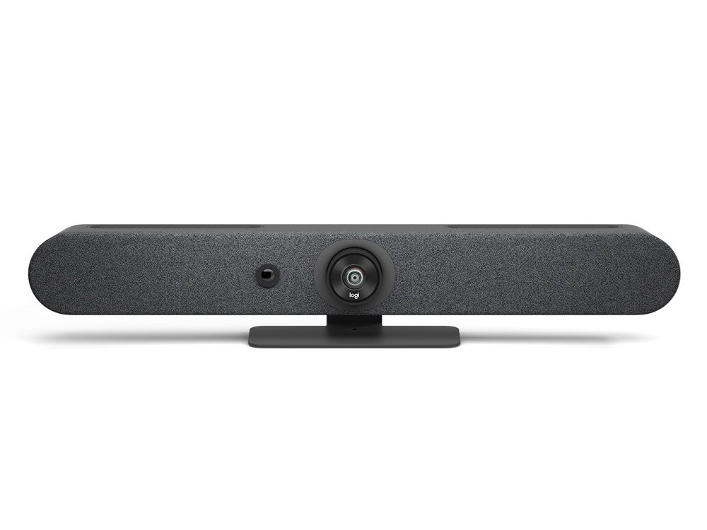 Voorkant van de Logitech Rally Bar Mini Collaboration Videobar in de kleur grafiet