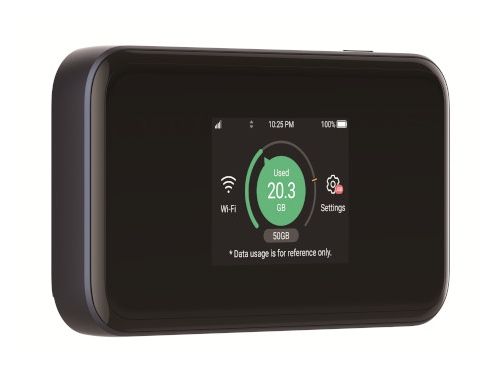 Zijkant en voorkant van de ZTE MU5001 5G MiFi