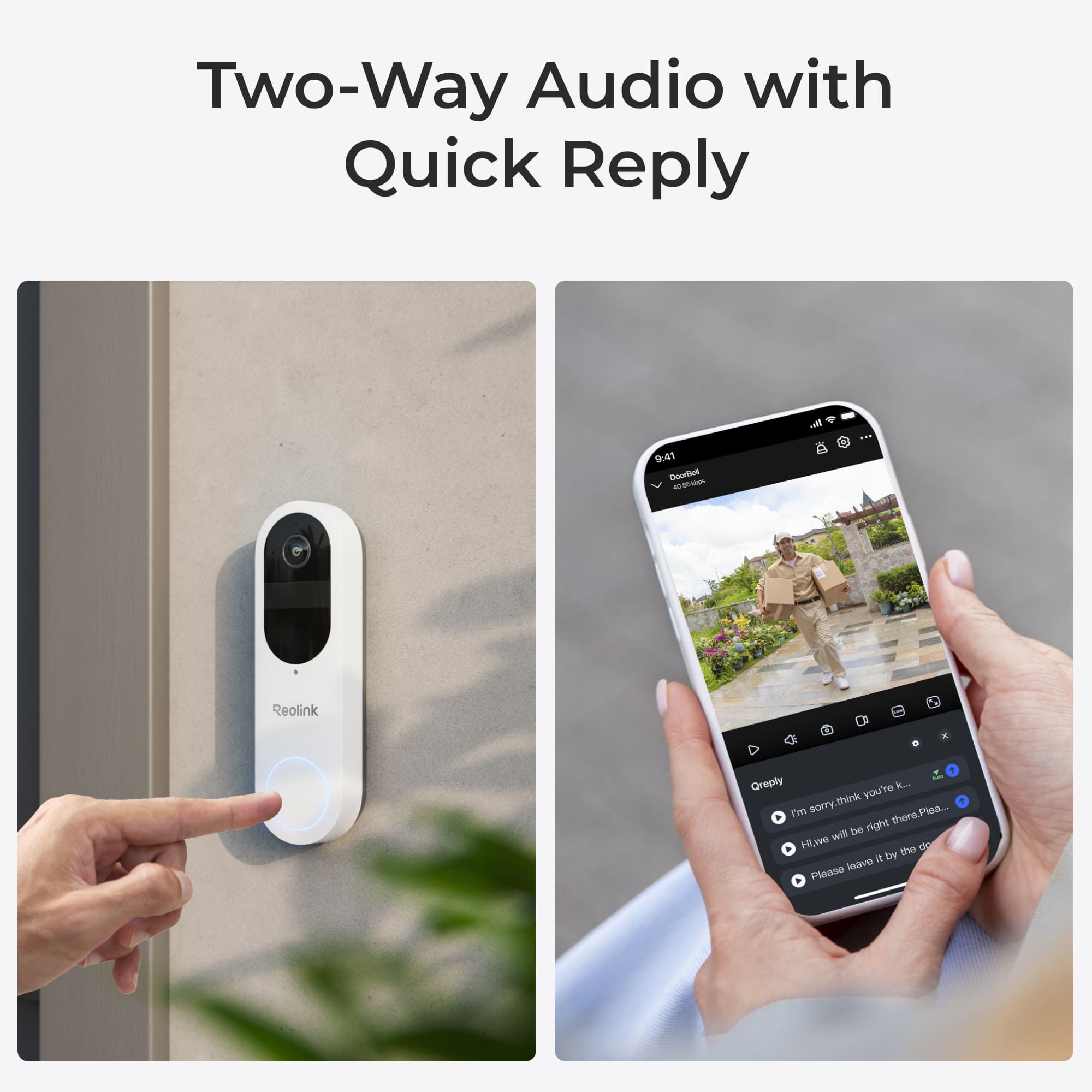 Reolink D340B WiFi Doorbell met accu Wit