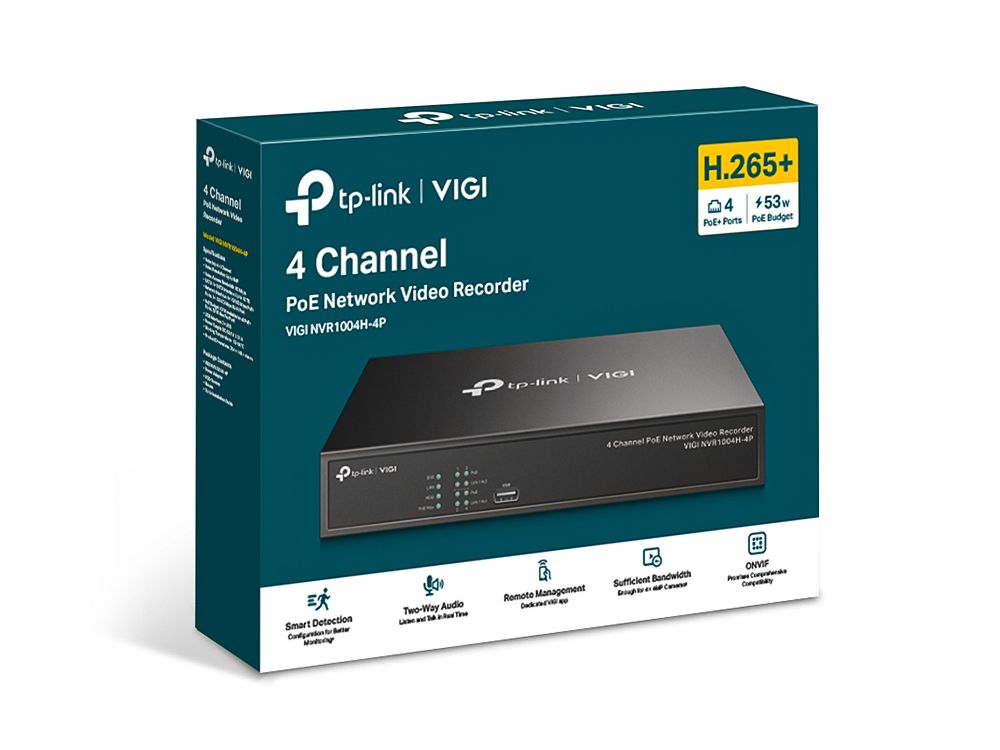 Verpakking 4-Kanaals TP-Link VIGI NVR1004H-4P