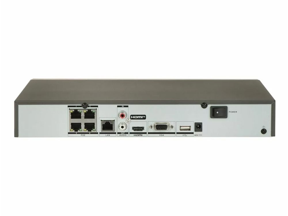 Hikvision DS-7604NXI-K1/4P AcuSense NVR achterkant