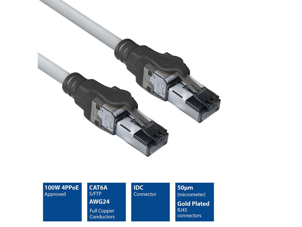 ACT S/FTP CAT6A PoE++ 100W patchkabel