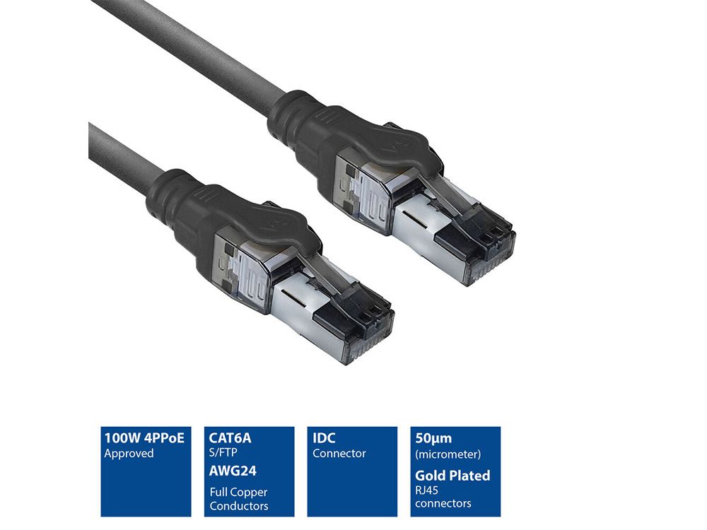ACT S/FTP CAT6A PoE++ 100W patchkabel