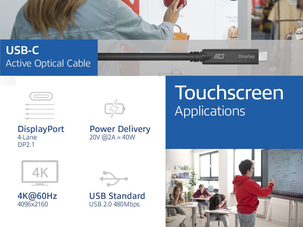 ACT USB-C naar USB-C kabel