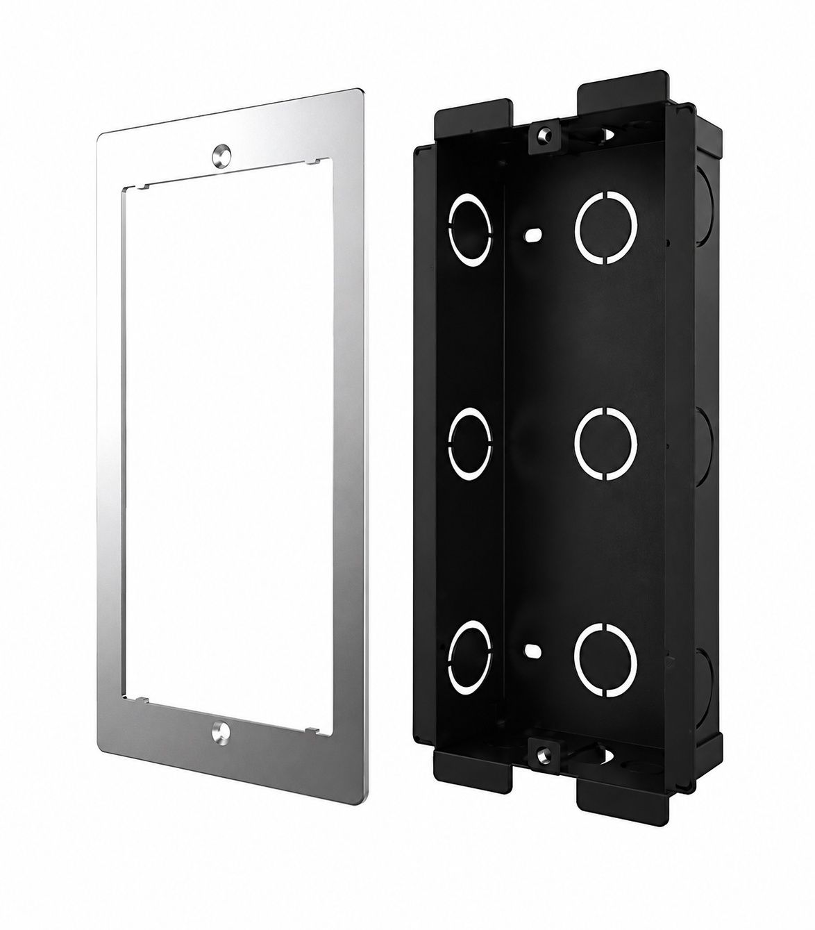 Inbouw installatieset voor de R20K, R25K en R20BX intercoms, zilverkleurig