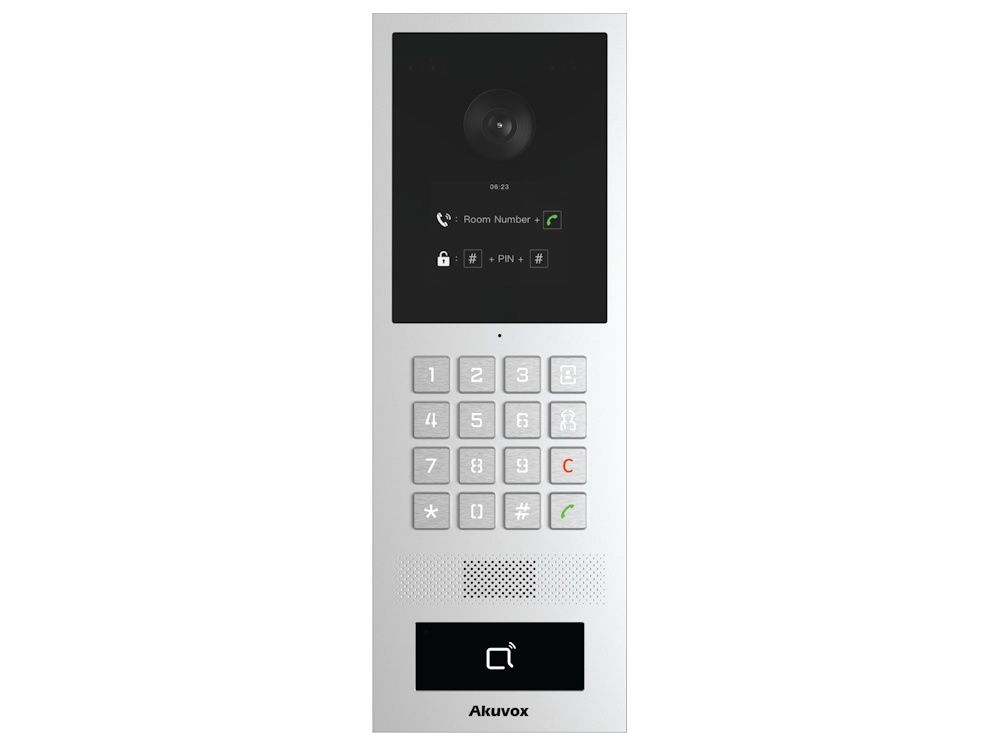 Voorkant van de Akuvox S532 IP Video Intercom met keypad en 2MP camera