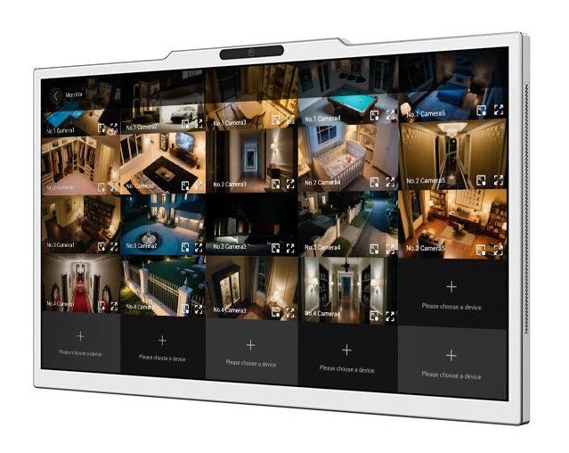 De Akuvox X937A Surveillance en Intercom AI Monitor in gebruik voor camerabeveiliging