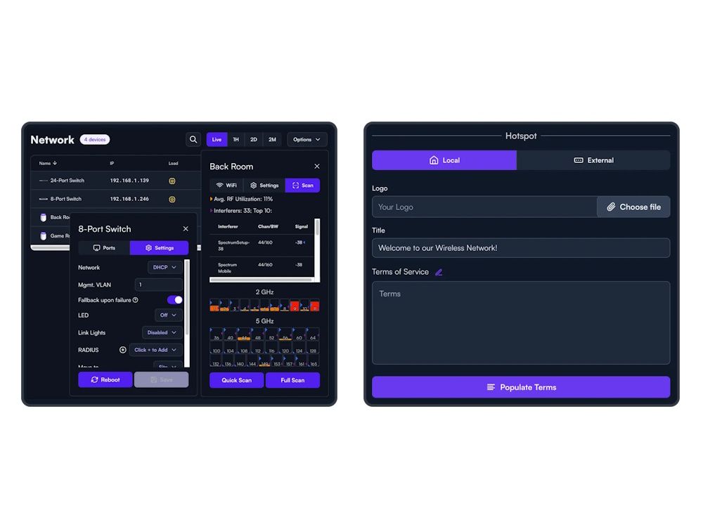 Mogelijkheden binnen de beheeromgeving van de Alta Labs Control lokale hardware-based netwerkcontroller