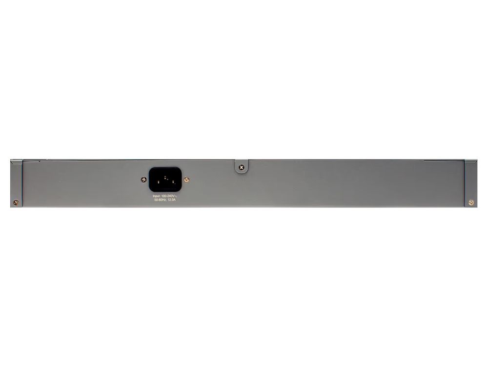 Achterkant van de Alta Labs S48-APOE Enterprise 48-poorts Managed PoE+ Gigabit Switch 740W met een stroomaansluiting