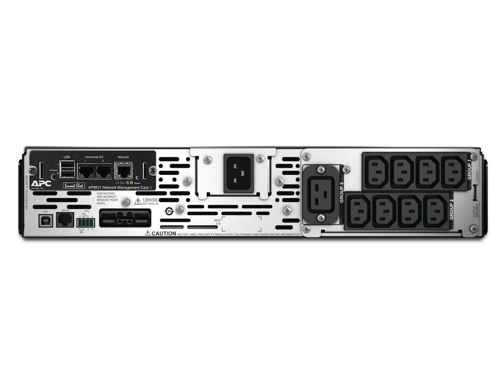APC Smart-UPS X 2200VA 8x C13 noodstroom ups achterkant met aansluitingen en stekkers