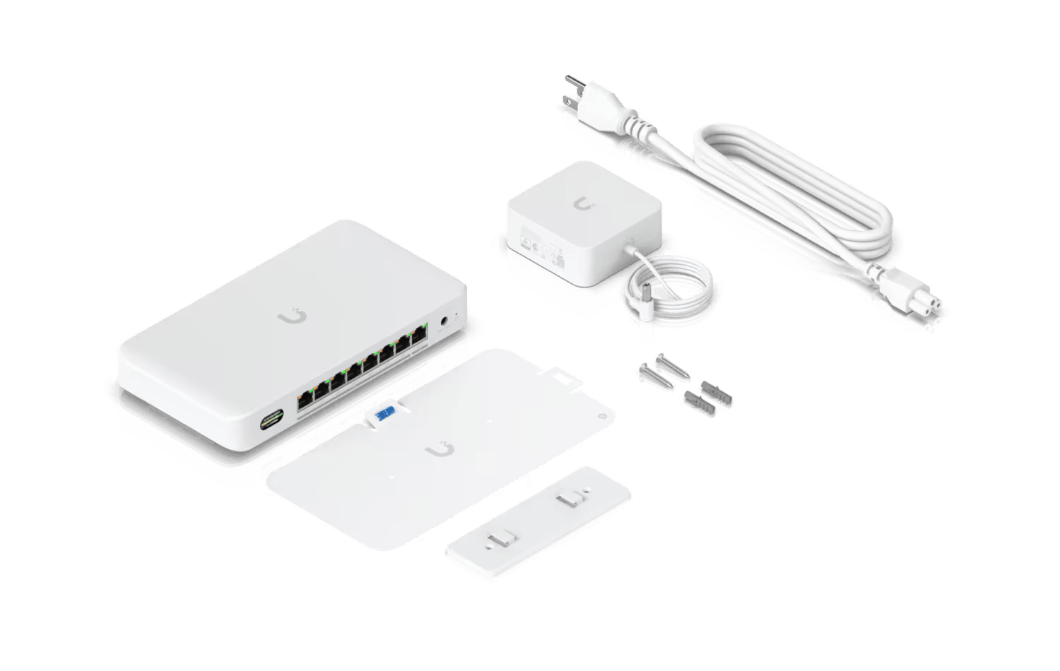 Verpakkingsinhoud van de Ubiquiti UniFi Device Bridge Switch (UDB-Switch)