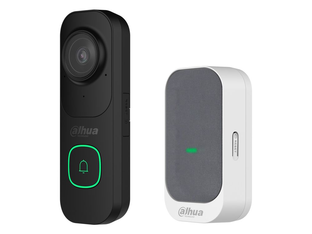 De Dahua DH-VDKP01-BG bekabelde 2K 4MP WiFi videodeurbel met losse gong voor binnen