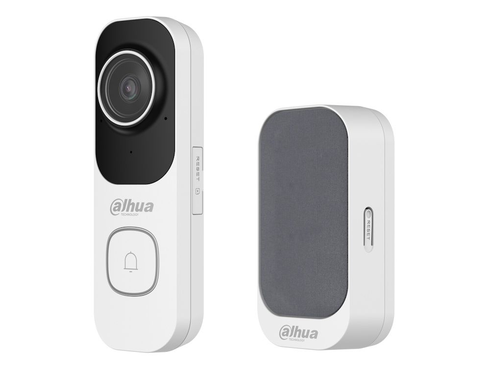 De Dahua DH-VDKP01-WG bekabelde 2K 4MP WiFi videodeurbel met losse gong voor binnen