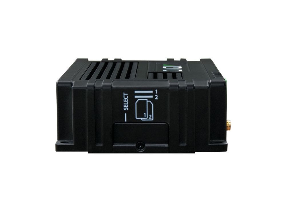 Zijkant van de Digi IX10-00G4 industriële LTE Cat 4 router met dual simkaartslot
