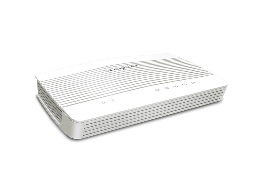 Voorkant en bovenkant van de DrayTek Vigor V2136 VPN router