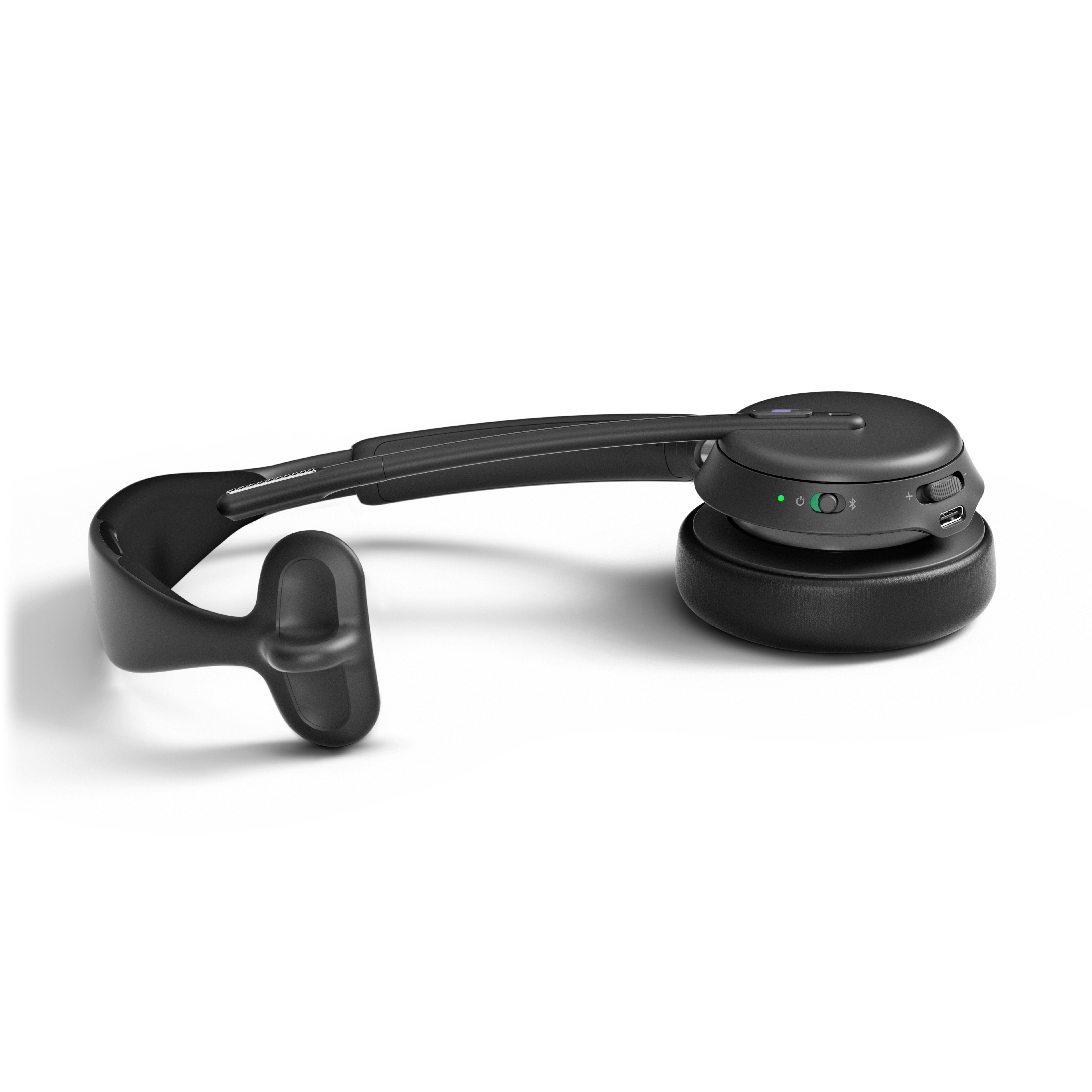 EPOS IMPACT 1000 MS UC Mono WL Bluetooth Headset plat op een bureau