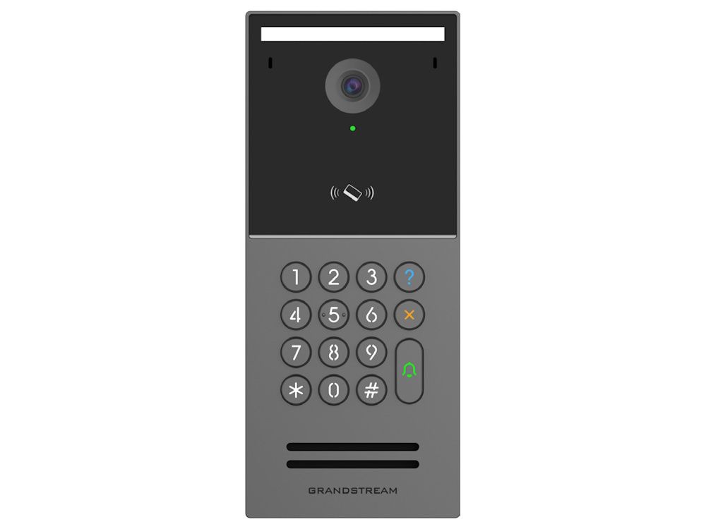 Voorkant van de Grandstream GDS3725 Video Intercom met numeriek toetsenbord met 15 knoppen