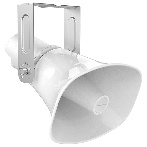 Grandstream GSC3518HS SIP Horn Speaker hangt aan RVS montagebeugel