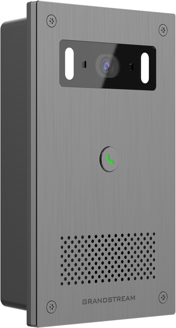 Grandstream GSC3565 Outdoor Video Intercom schuin met opbouwbak