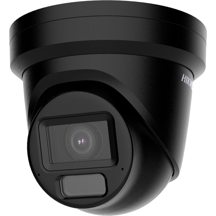De Hikvision DS-2CD2H83G2-LIZS2U 8MP 4K AcuSense Turret Camera schuin van rechts