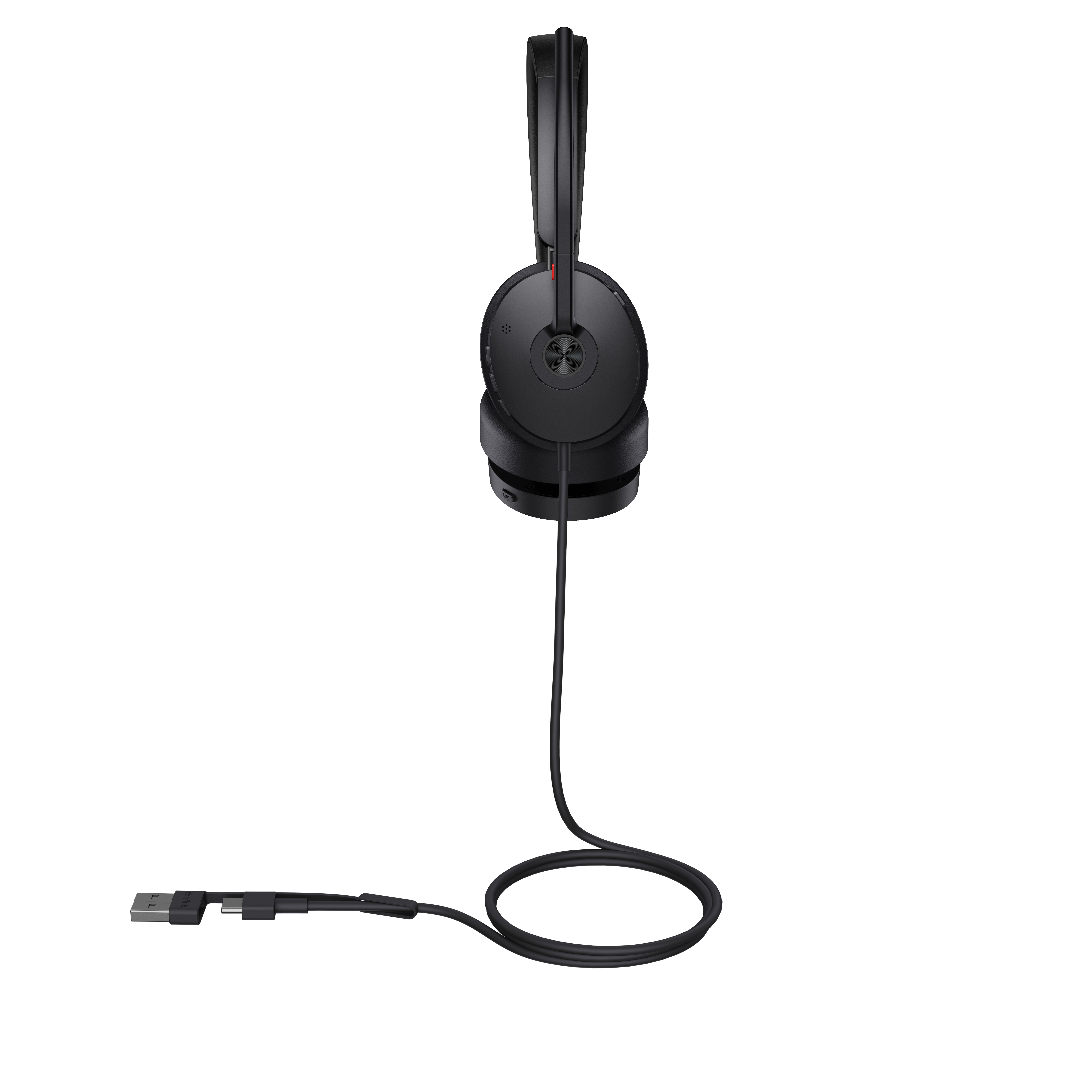 Zijkant Yealink UH48 Teams headset met USB-C/A en Teams-knop en ANC