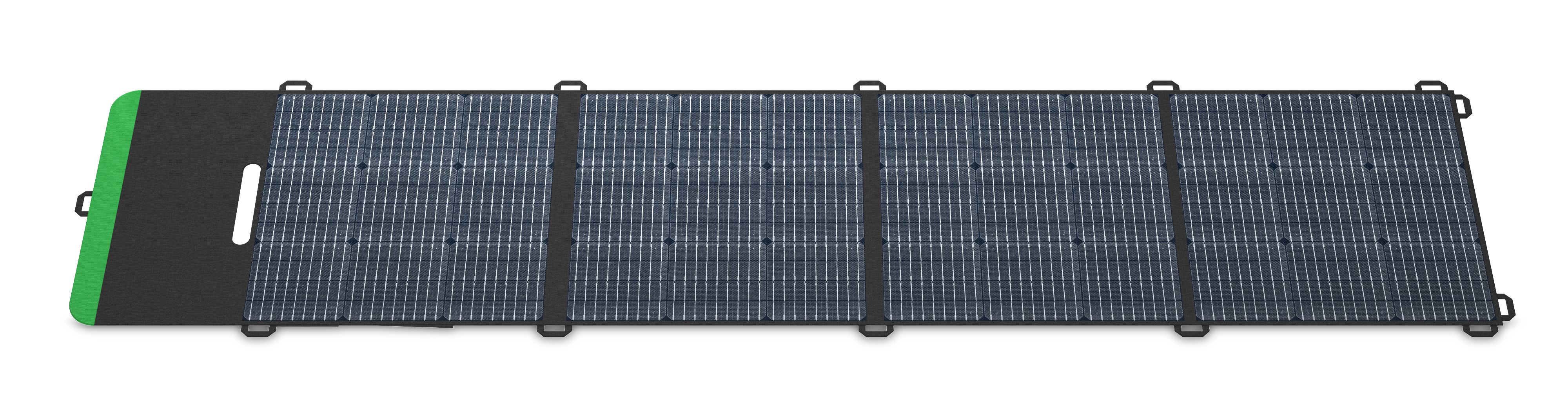 Voorkant van het Schneider OffGrid PSP200 draagbare zonnepaneel 200W voor draagbare oplaadstations
