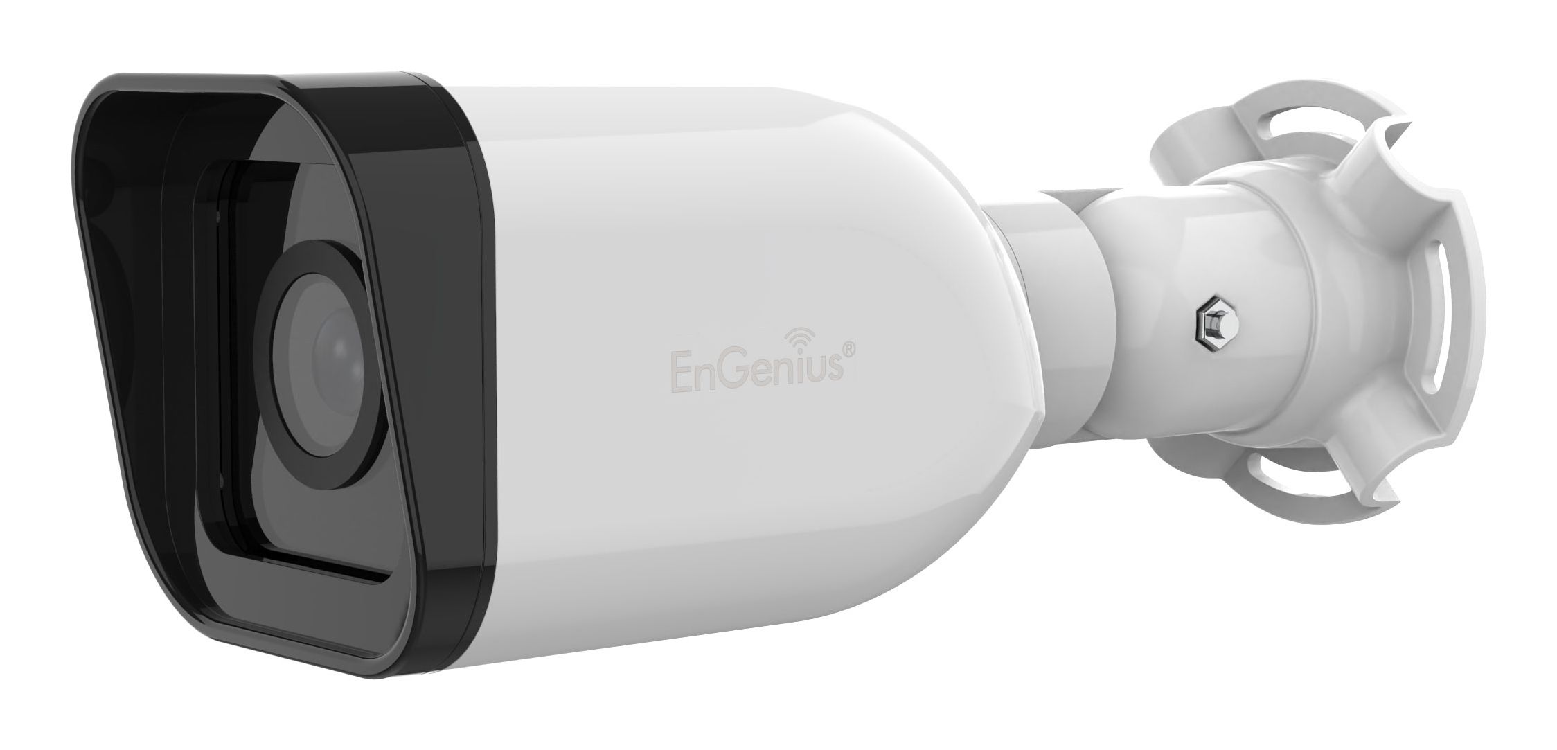 Rechterkant van de EnGenius ECC120 Bullet Camera met EnGenius logo