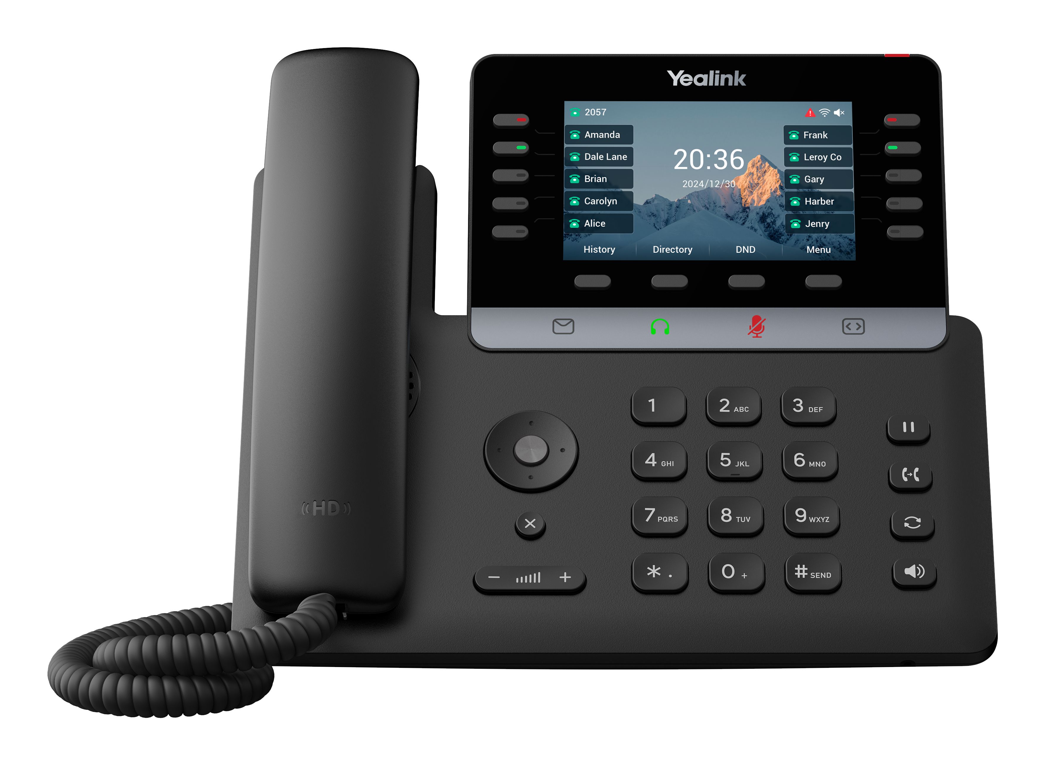 Voorkant van de Yealink SIP-T74U VoIP telefoon