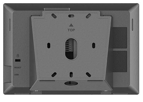 Achterkant van het Grandstream GSC3575 intercom bedieningspaneel met schuine montagebeugel