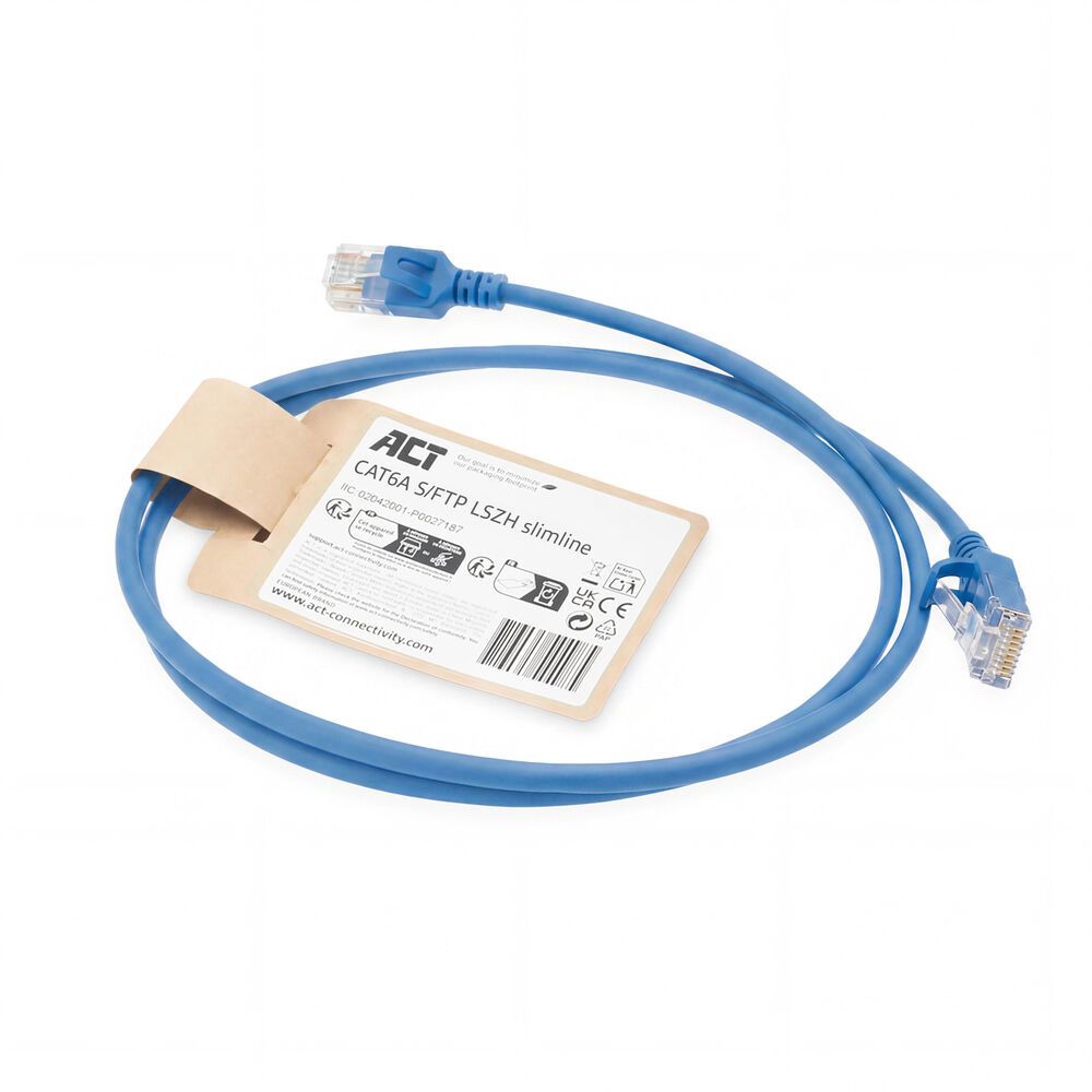 ACT DB7651 CAT6A patchkabel 1,5 meter blauw