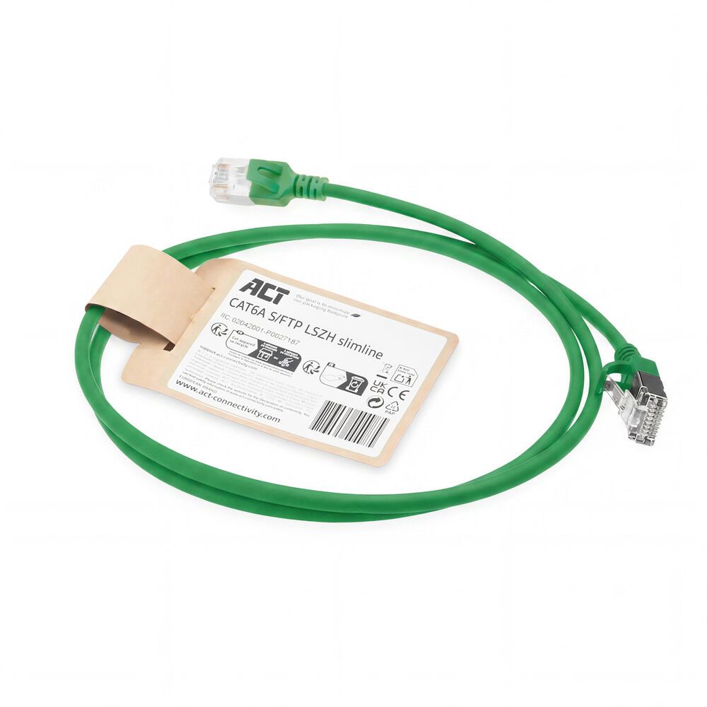 ACT DB7701 CAT6A patchkabel 1 meter groen