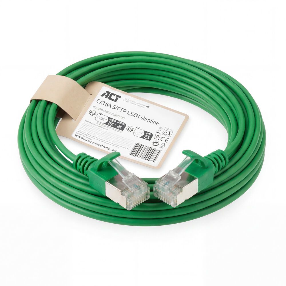 ACT DB7703 CAT6A patchkabel 3 meter groen