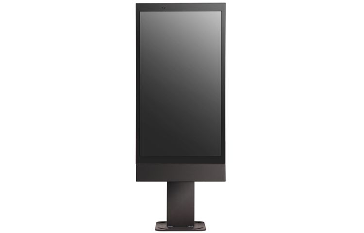 De LG 75XE3C 75” 4K high brightness outdoor signage display op een standaard