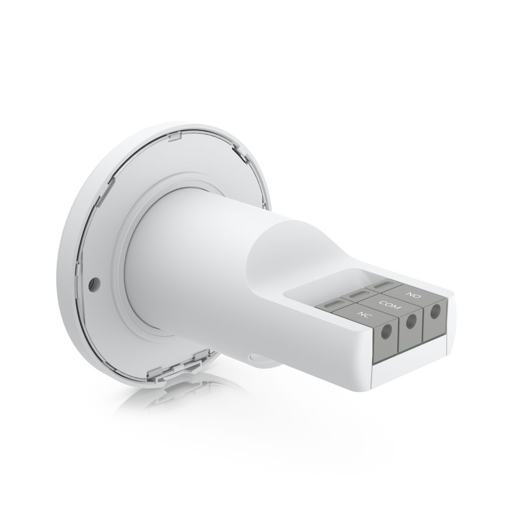 De Ubiquiti UniFi Access Rescue KeySwitch fysieke noodontgrendeling met sleutel schuin van achter