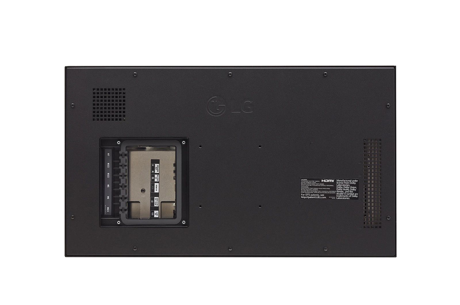 Aansluitingen aan de achterkant van het LG 22XE1J 22" Full HD high brightness outdoor signage display