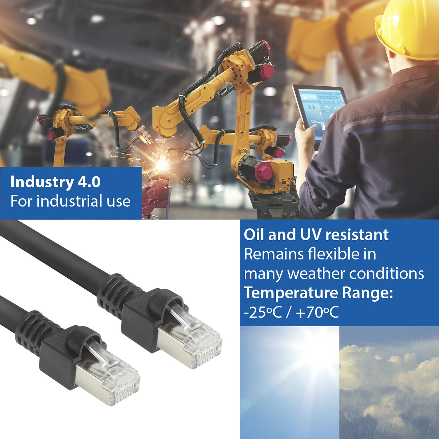 ACT S/FTP CAT7 PoE+ 30W Patchkabel