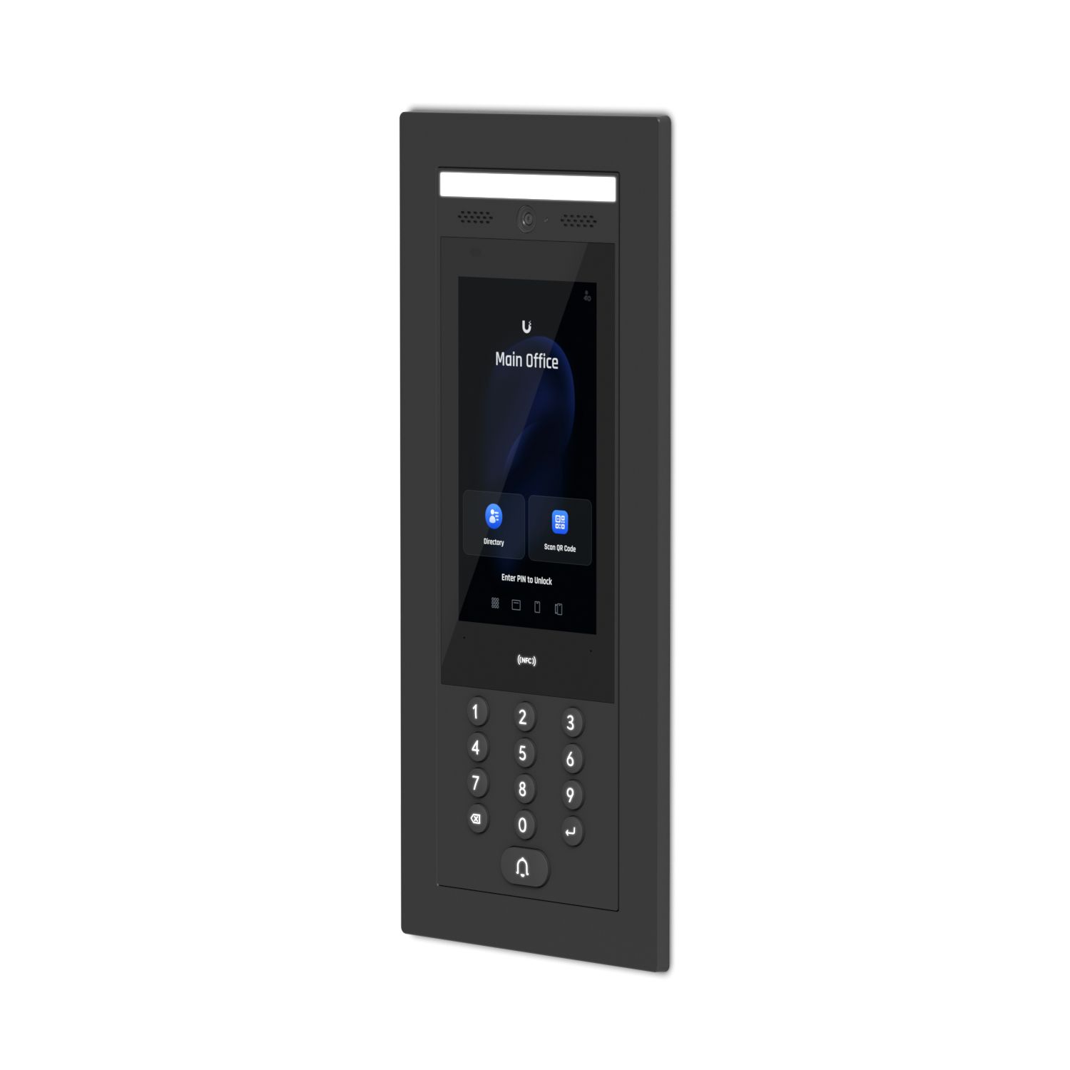 Een Ubiquiti UniFi Access intercom geïnstalleerd met een Ubiquiti UniFi Access Intercom Flush Mount