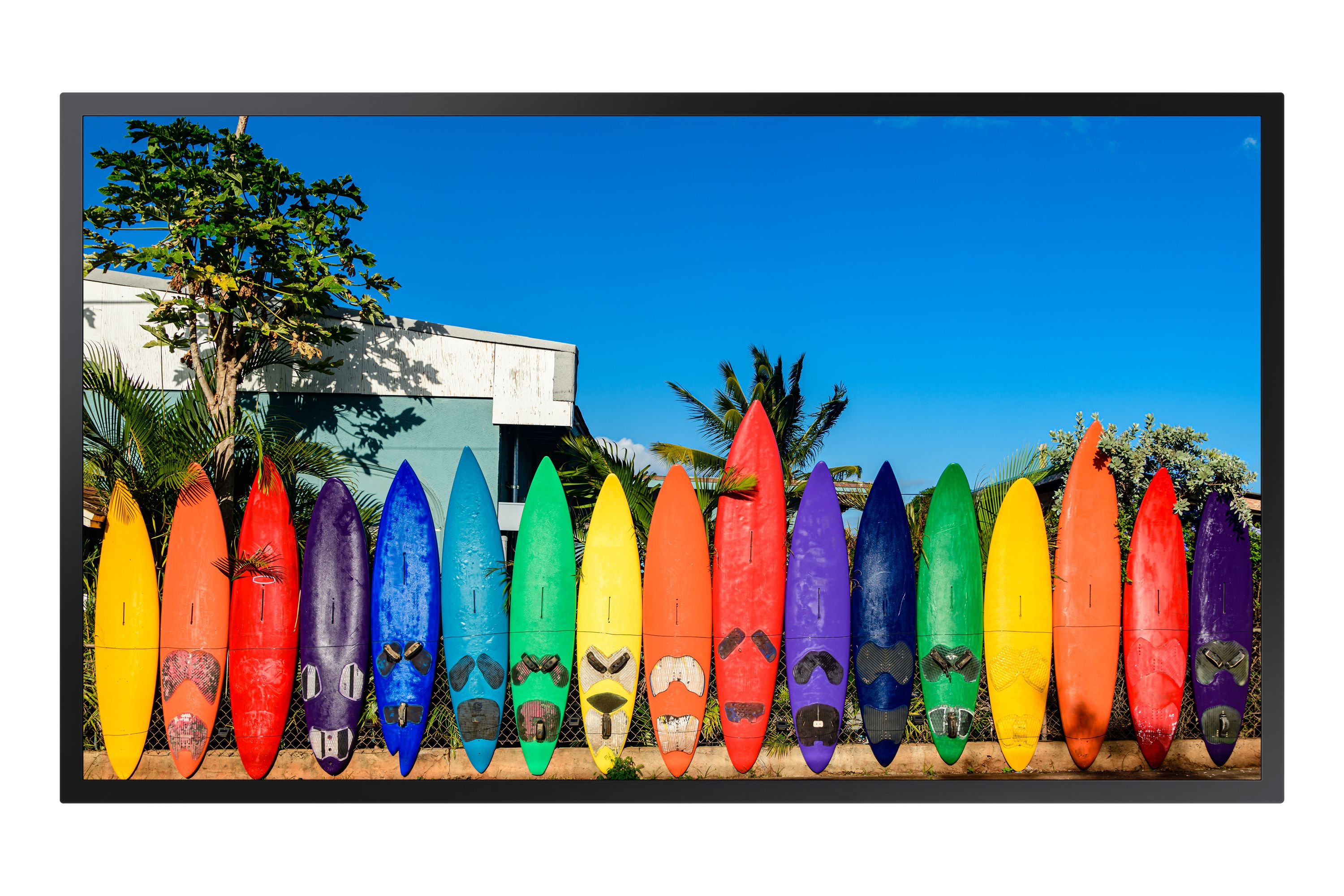 Voorkant van het Samsung OM55B 4K UHD 55" high brightness etalage display in landscape formaat