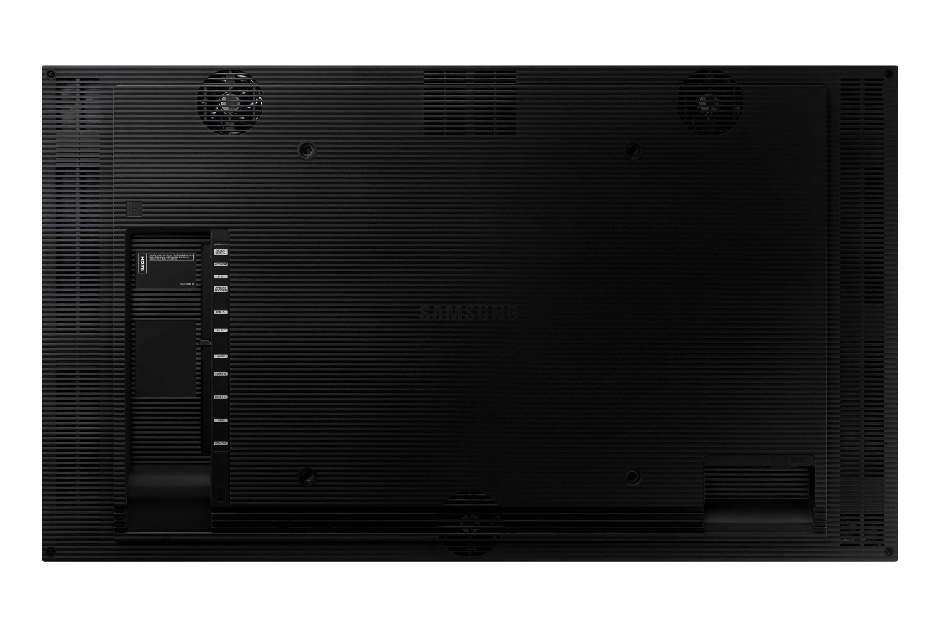 Achterkant van het Samsung OM55B 4K UHD 55" high brightness etalage display