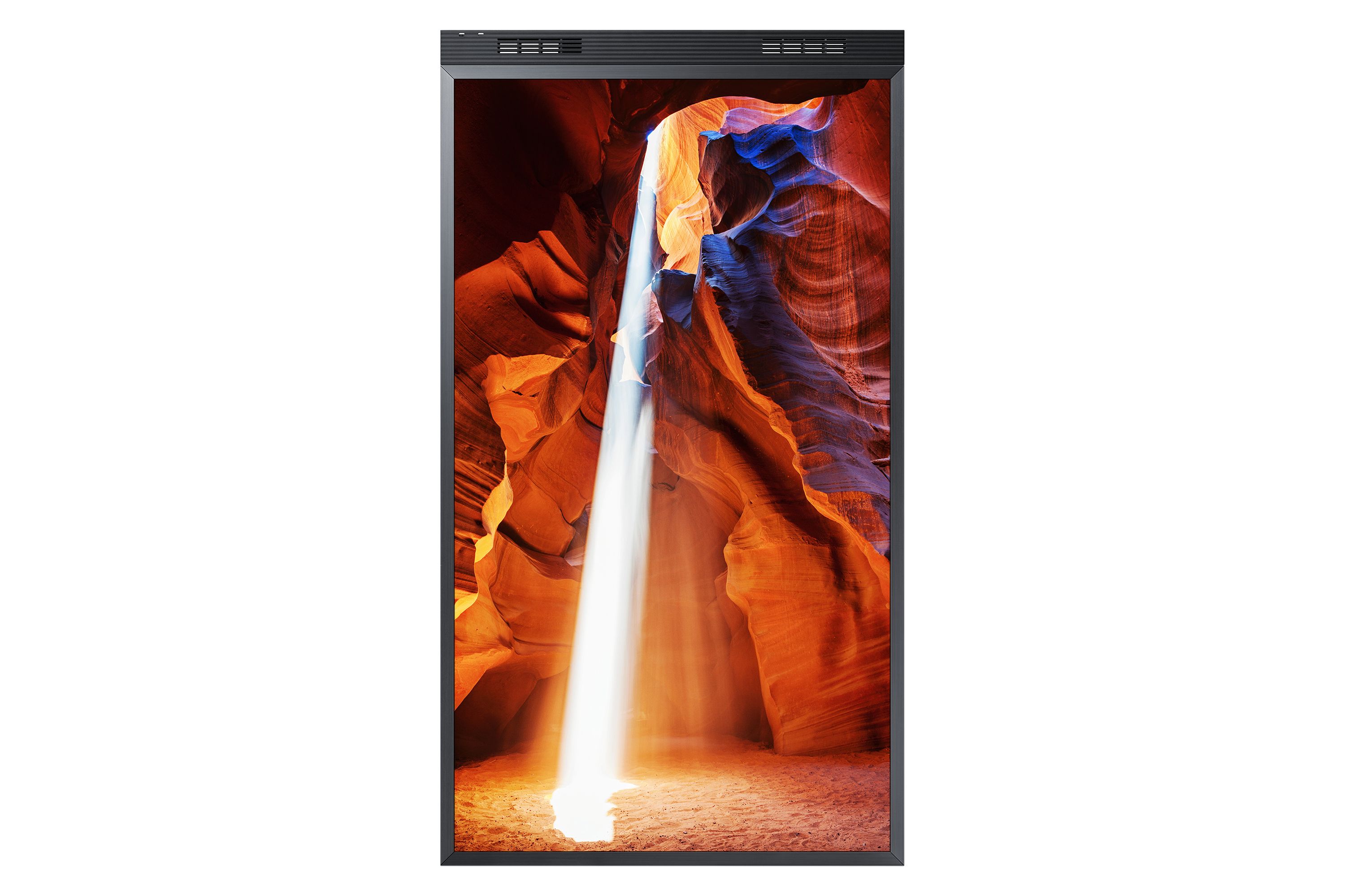 Voorkant Samsung OM55N-DS dubbelzijdig high brightness etalage display voor digital signage