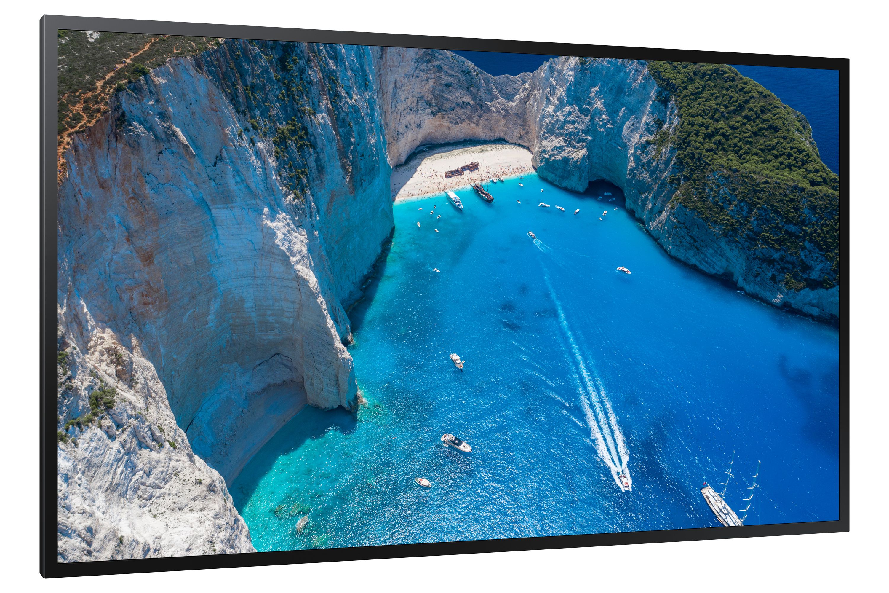 Samsung OM75A 4K UHD High Brightness Etalage Display schuin van linksvoor