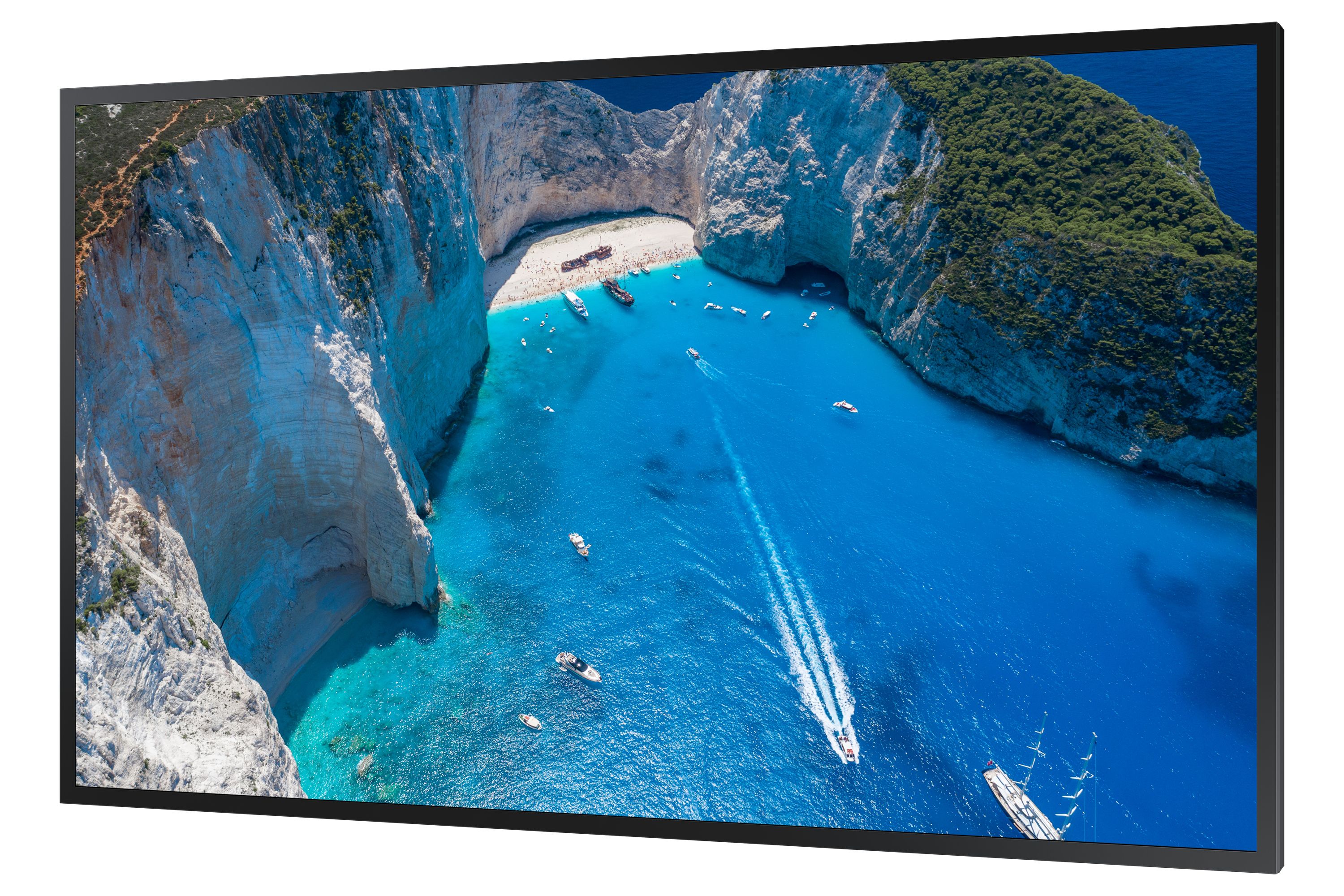 Samsung OM75A 4K UHD High Brightness Etalage Display schuin van rechtsvoor