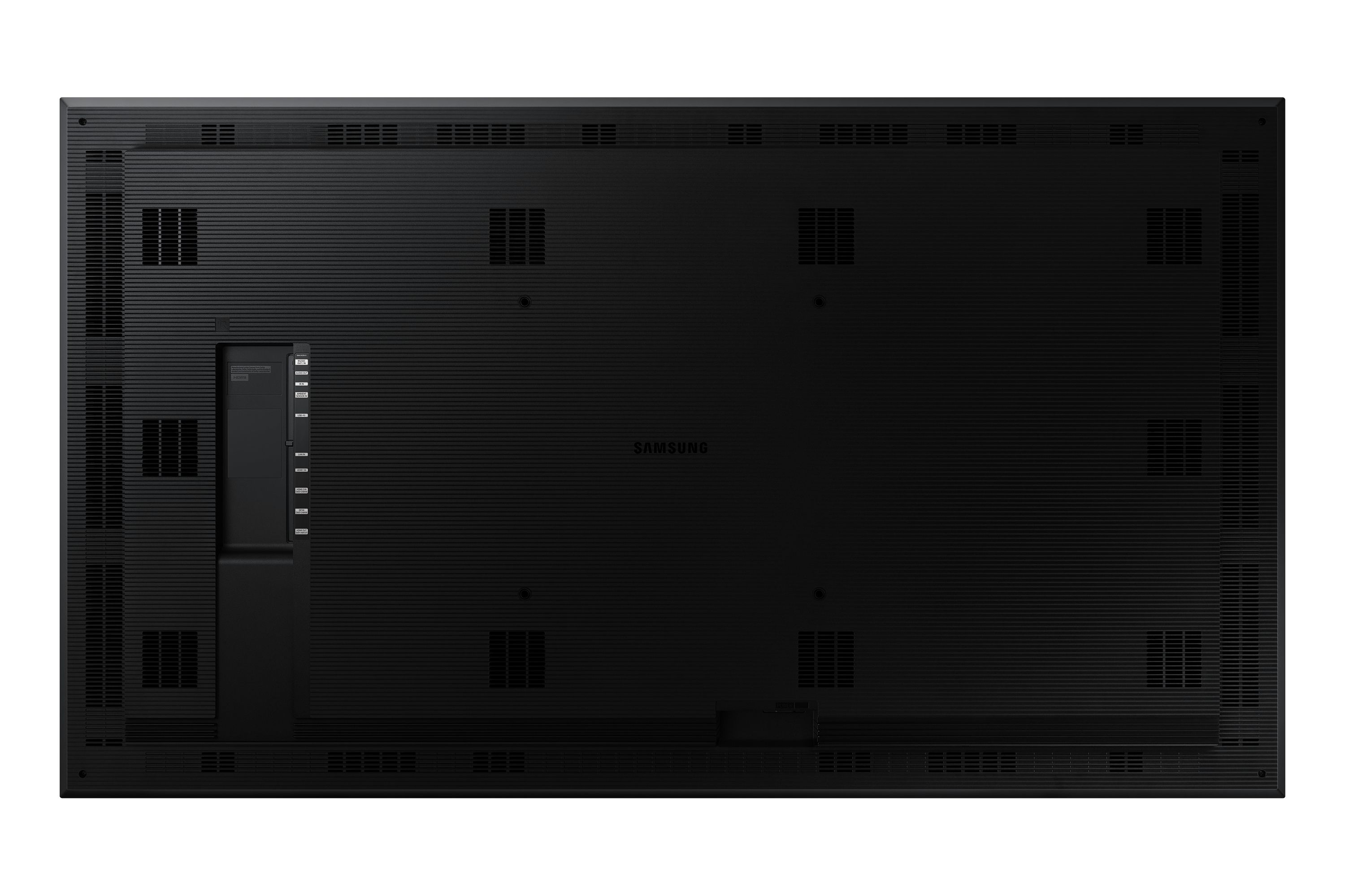 Achterkant Samsung OM75A 4K UHD High Brightness Etalage Display in landschapsmodus
