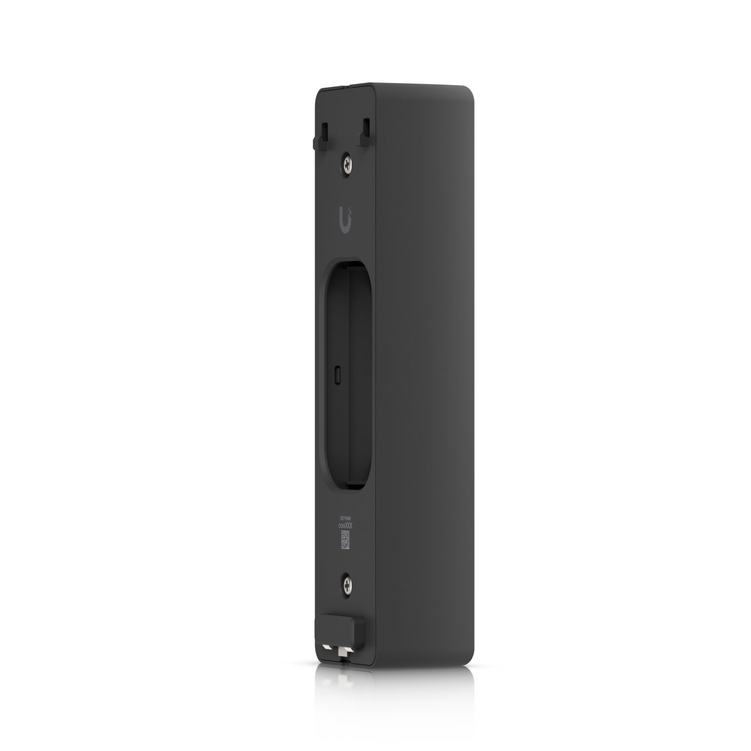 Zijkant en voorkant van de Ubiquiti UniFi Access Reader Pro Angle Mount zwart