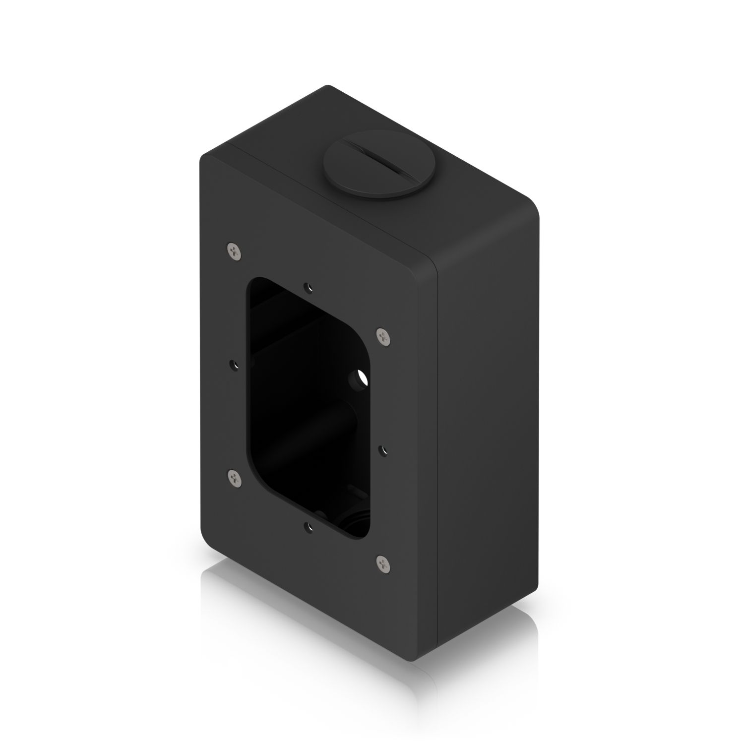 De Ubiquiti UniFi Access Reader Junction Box (zwart) schuin van rechtsboven