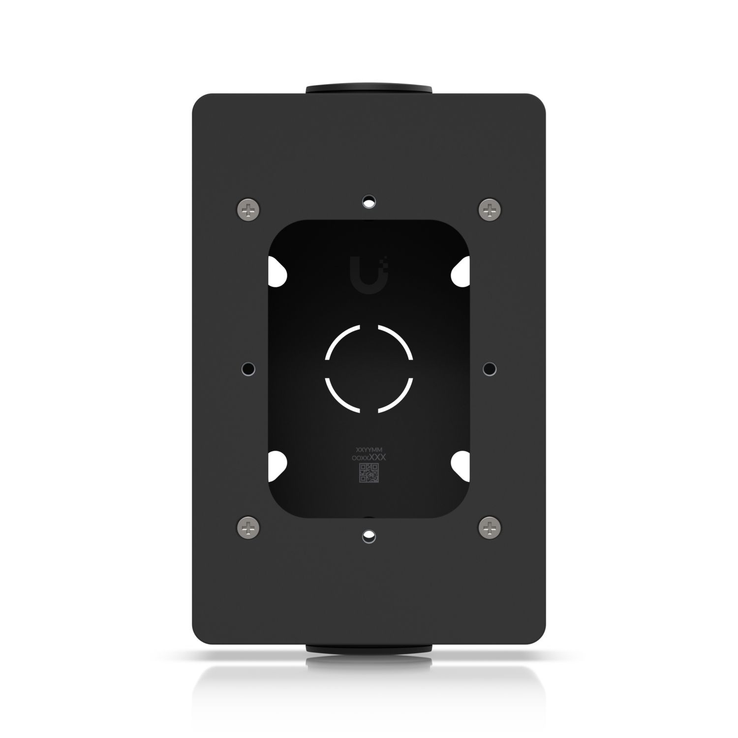 Voorkant van de Ubiquiti UniFi Access Reader Junction Box (zwart) voor UniFi Access Readers en Intercom Viewers